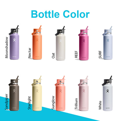 40oz Hydro Flask Flex Straw Lid Bottle | Personalized Custom Water Bottle with Straw | Laser Engraved Bottle. Best For Travel, Sports and Gym (Copy)