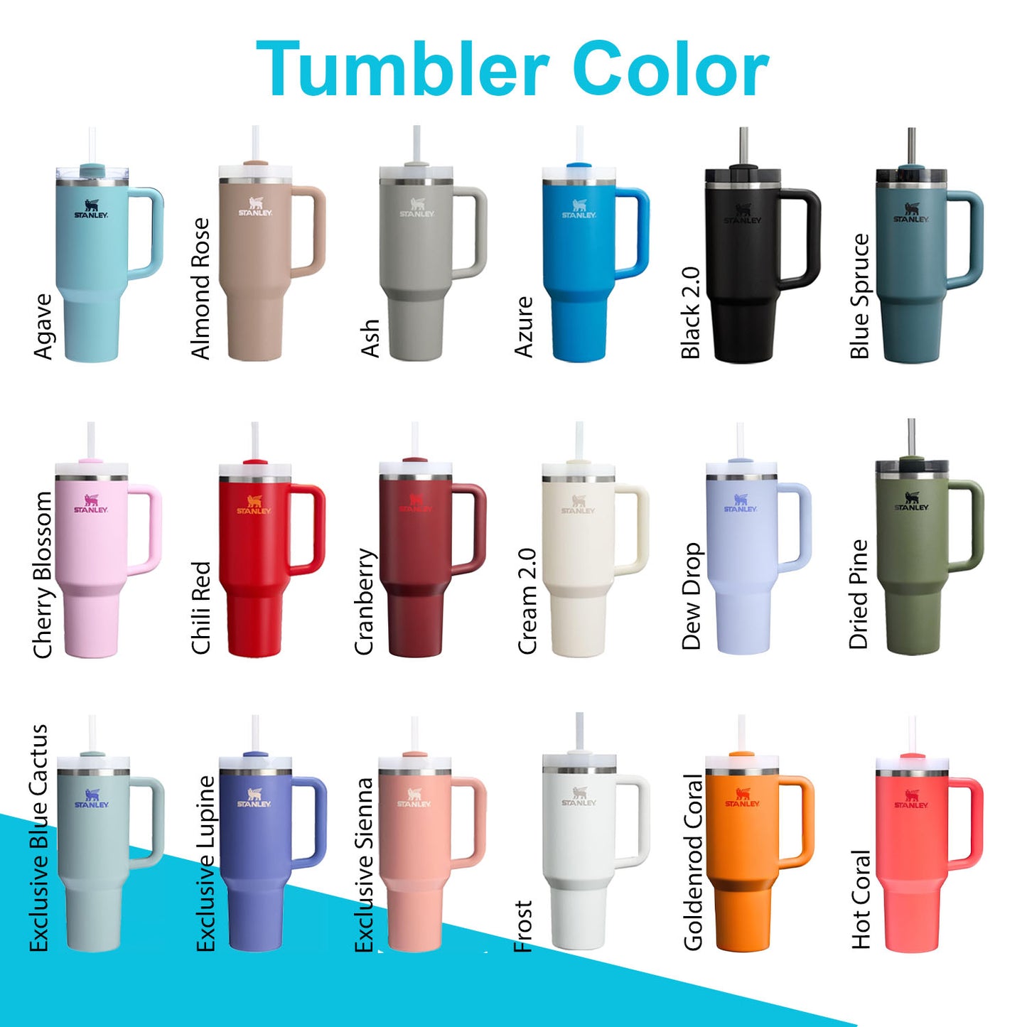 Stanley 30oz & 40oz Quencher H2.0 Stainless Steel Tumbler, Personalized Stainless Steel Tumbler, Laser Engraved Tumbler, Stanley Water Bottle