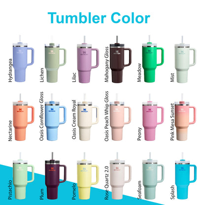 Stanley 30oz & 40oz Quencher H2.0 Stainless Steel Tumbler, Personalized Stainless Steel Tumbler, Laser Engraved Tumbler, Stanley Water Bottle