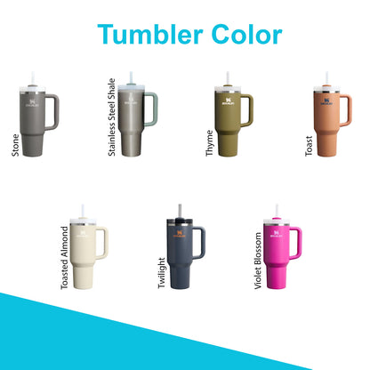 Stanley 30oz & 40oz Quencher H2.0 Stainless Steel Tumbler, Personalized Stainless Steel Tumbler, Laser Engraved Tumbler, Stanley Water Bottle