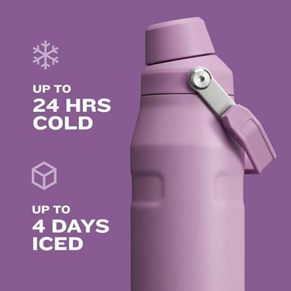 24oz Stanley Ice Flow Fast Flow Bottle | Personalized Stainless Steel Bottle with cap holder | Laser Engraved Bottle with Angled Spout Lid.