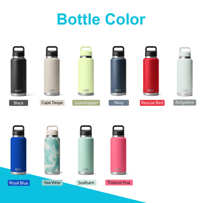 46oz YETI Rambler Water Bottles | Personalized Vacuum Insulated Bottle | Laser Engraved Stainless Steel Bottle with Chug Cap| Valentine Day.