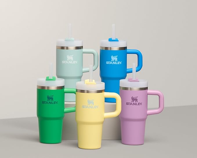 20oz Stanley Quencher Tumbler | Laser Engraved Cup with lid and Straw | Personalized Stainless Steel Tumbler | Double Wall Insulated Cup.