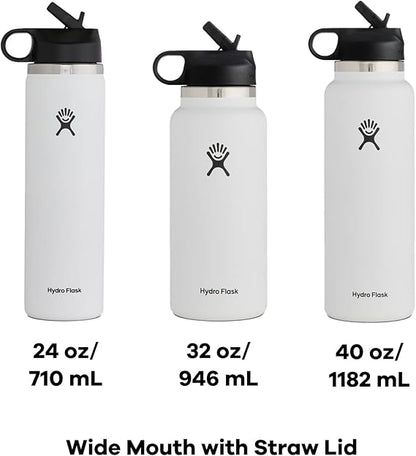 24oz Hydro Flask Flex Straw Lid Bottle | Laser Engraved Stainless Steel Water Bottle with Straw | Best For Travel, Sports and Gym