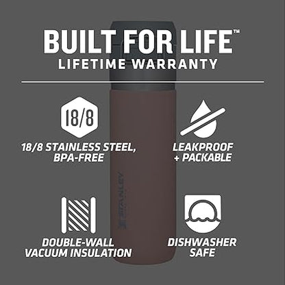 24oz Stanley Go Quick Flip Go Water Bottle | Personalized Double Walled 304 bOTTLE | Laser Engraved Bottle with Push Button Lid, BPA-Free