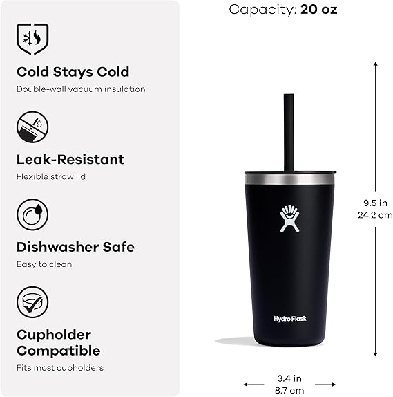 20oz, 28oz Hydro Flask All Round Tumbler | Personalized Stainless Steel Tumbler with Straw and Lid | Laser Engraved Hydro Flask Tumbler for gym, collage, school