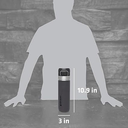 24oz Stanley Go Quick Flip Go Water Bottle | Personalized Double Walled 304 bOTTLE | Laser Engraved Bottle with Push Button Lid, BPA-Free