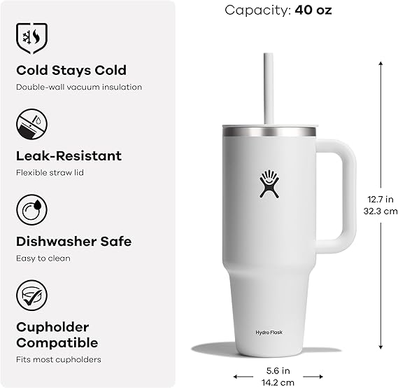 40oz Hydro Flask Travel Tumbler | Personalized Stainless Steel Tumbler with Flexible Straw and Lid | Laser Engraved Hydro Flask Tumbler (Copy) (Copy)