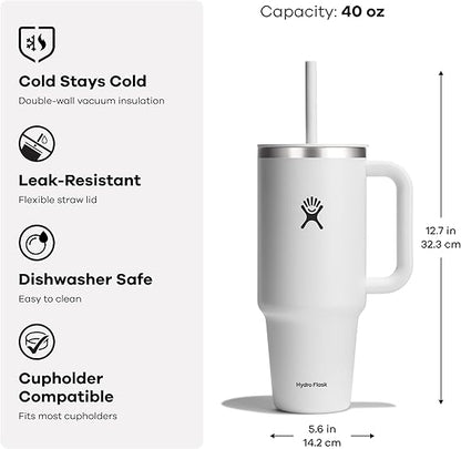 40oz Hydro Flask Travel Tumbler | Personalized Stainless Steel Tumbler with Flexible Straw and Lid | Laser Engraved Hydro Flask Tumbler (Copy) (Copy)