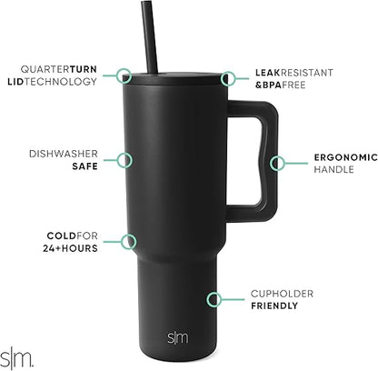 Personalized 40oz Simple Modern Tumbler: Laser Engraved Stainless Steel Travel Mug
