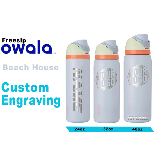 Owala Beach House Insulated Water Bottles, Laser Engraved Owala, Custom Owala Freesip Bottle, Gift for Him, School Bottle, Birthday Gift