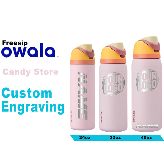 Owala Candy Store Color Freesip Water Bottles, Personalized Stainless Steel Bottle, Laser Engraved Custom Bottle, Thanksgiving, Zengraved