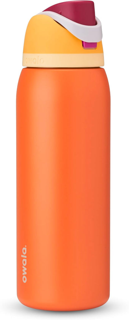 Owala Citrus Crush Color Freesip Water Bottles, Personalized Stainless Steel Bottle, Laser Engraved Custom Bottle, Thanksgiving, Zengraved