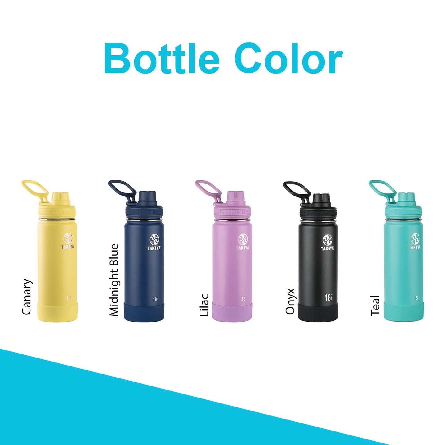 Personalized Takeya 18oz Activate Bottle: Laser Engraved Stainless Steel Water Bottle
