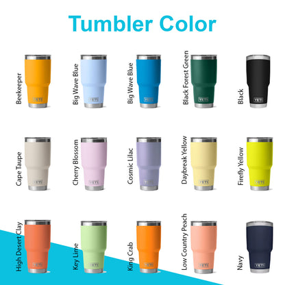 30oz YETI Rambler Tumbler | Personalized Vacuum Insulated with MagSlider Lid | Laser Engraved Stainless Steel Tumbler, Thanksgiving Gift