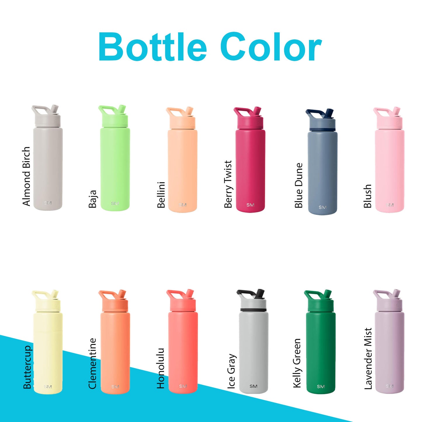 Personalized 22oz Simple Modern Water Bottle: Laser Engraved Stainless Steel Bottle, Custom Text Bottle, Company Logo Bottle, Christmas Gift