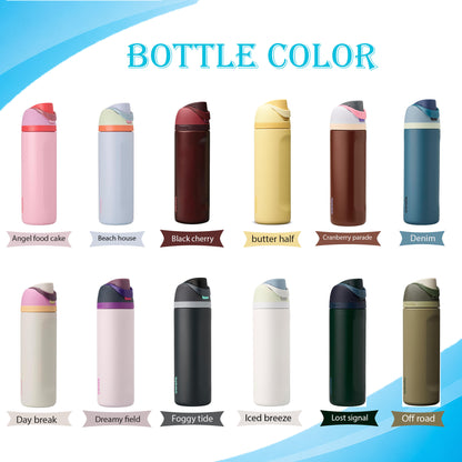 24oz Owala FreeSip Insulated Water Bottles | Laser Engraved Stainless Steel Water Bottle with Straw | Best For Travel, Sports and Gym