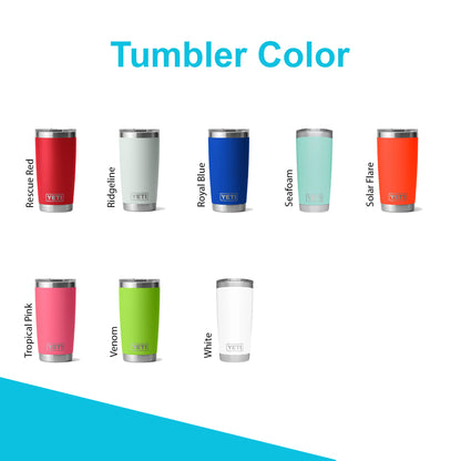 10oz, 20oz YETI Rambler Tumbler | Personalized Stainless Steel with Vacuum Insulated Tumbler | Laser Engraved Custom Cup for Coffee & Juice.