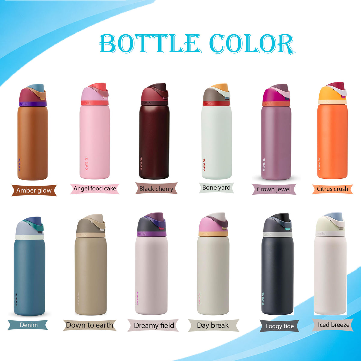 32oz Owala FreeSip Insulated Water Bottles | Personalized Stainless Steel Bottle with Straw | Laser Engraved Custom Bottle for School.
