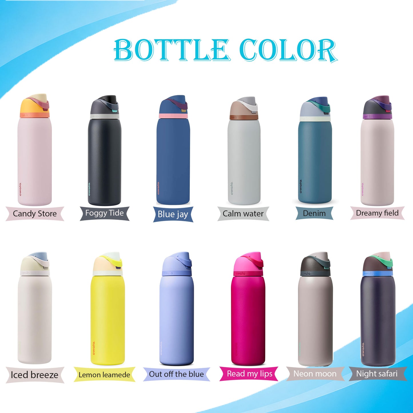 40oz Owala FreeSip Insulated Water Bottles | Laser Engraved BPA-Free Bottle | Personalized Stainless Steel Bottle with Straw for Sports.