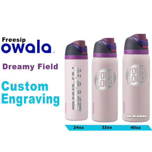 Owala Dreamy Field Color Freesip Water Bottles, Laser Engraved Owala, Custom Logo Bottle, Gift for her, logo Bottle, Zengraved Store
