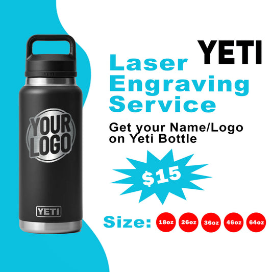 Custom Laser Engraving Service for Yeti Rambler Bottle | Customized Yeti Water Bottle, Travel Hydration, Custom Laser Engraved Yeti Bottle