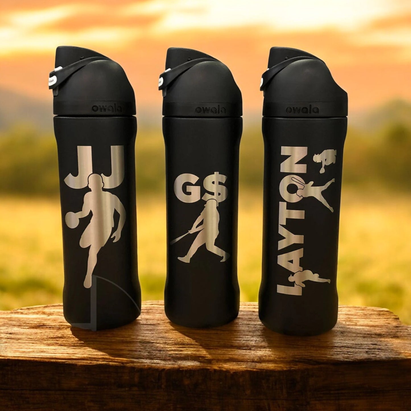 16oz Owala Insulated Water Bottles | Personalized Stainless Steel Water Bottle | Laser Engraved Custom Water Bottle with Straw for Sports