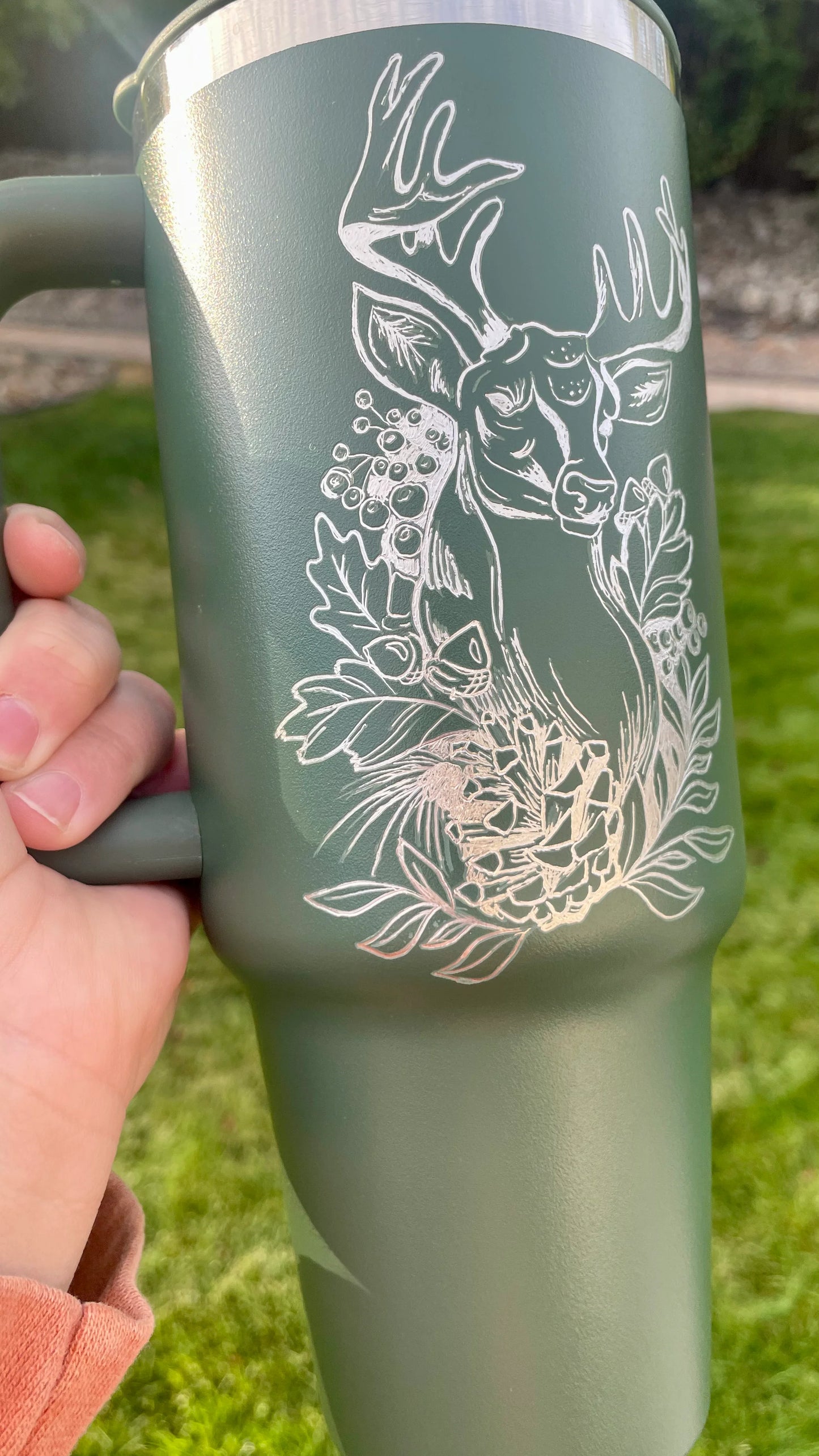 24oz Hydro Flask Travel Tumbler | Personalized Stainless Steel Tumbler with Flexible Straw and Lid | Laser Engraved Hydro Flask Tumbler