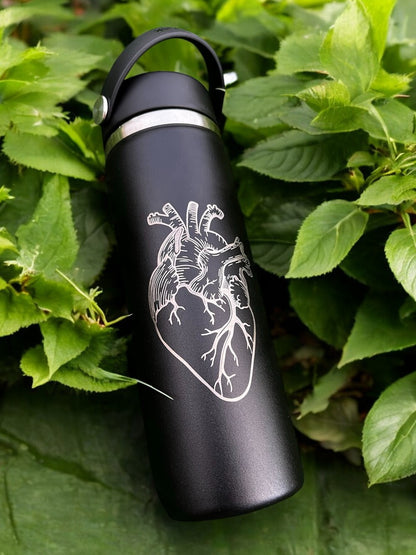 24oz Hydro Flask Flex Straw Lid Bottle | Laser Engraved Stainless Steel Water Bottle with Straw | Best For Travel, Sports and Gym