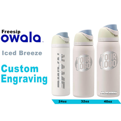 Owala Iced Breeze Color Freesip Water Bottles, Laser Engraved Owala, Owala Name Bottle, Owala Logo Bottle, Custom Gift, Zengraved Store