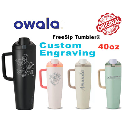 40oz Personalized Owala FreeSip Tumbler, Laser Engraved Owala Tumbler for Coffee and Tea, Name Owala Tumbler, Insulated Tumbler, Gift for Her