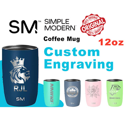 Personalized 12oz Simple Modern Coffee Tumbler: Laser Engraved Stainless Steel Travel Mug (Copy)