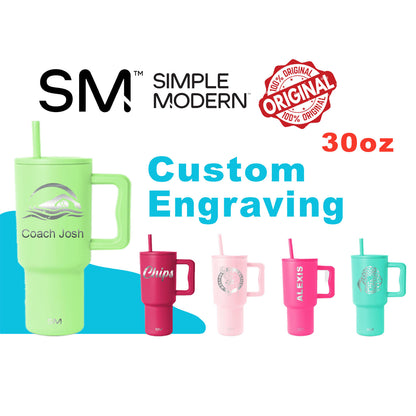 Personalized Simple Modern 30oz Tumbler: Laser Engraved Stainless Steel Travel Mug