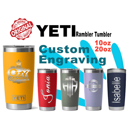 10oz, 20oz YETI Rambler Tumbler | Personalized Stainless Steel with Vacuum Insulated Tumbler | Laser Engraved Custom Cup for Coffee & Juice.