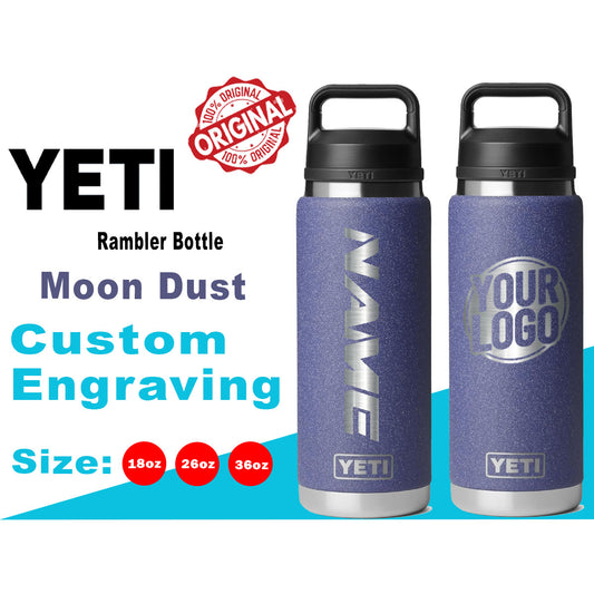 Yeti Moon Dust - Textured Color Rambler Bottle | Custom Laser Engraved Bottle, Yeti Name & Logo Bottle, Father's Day Gift, Zengraved Store