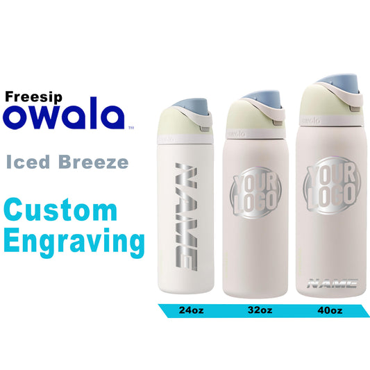 Owala Iced Breeze Color Freesip Water Bottles, Laser Engraved Owala, Owala Name Bottle, Owala Logo Bottle, Custom Gift, Zengravedstore