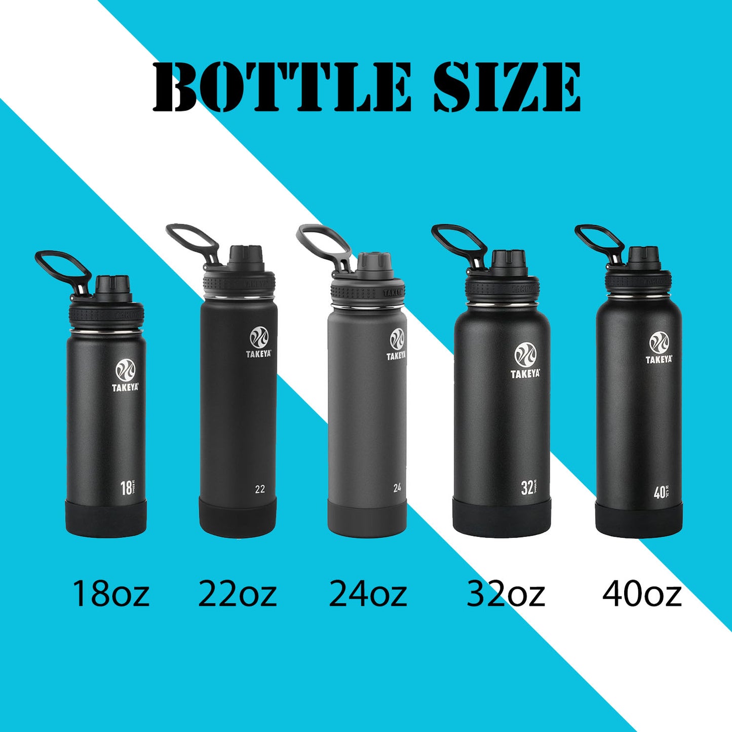 Personalized Takeya 18oz Activate Bottle: Laser Engraved Stainless Steel Water Bottle