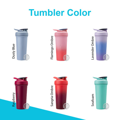 24oz Thermal Blender Sleek Shaker Cup | Personalized Slim Easy to Hold Shaker | Laser Engraved Protein Shakes with Lockable Lid, Keep Cold.