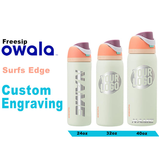 Owala Surfs Edge Color Freesip Water Bottles, Personalized Stainless Steel Bottle, Laser Engraved Custom Bottle, Thanksgiving, Zengraved