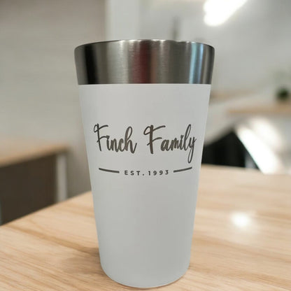 16oz Stanley Adventure Stacking Beer Pint Glass | Personalized Stackable Drinking Cup | Laser Engraved Insulated Stainless Steel Cup.