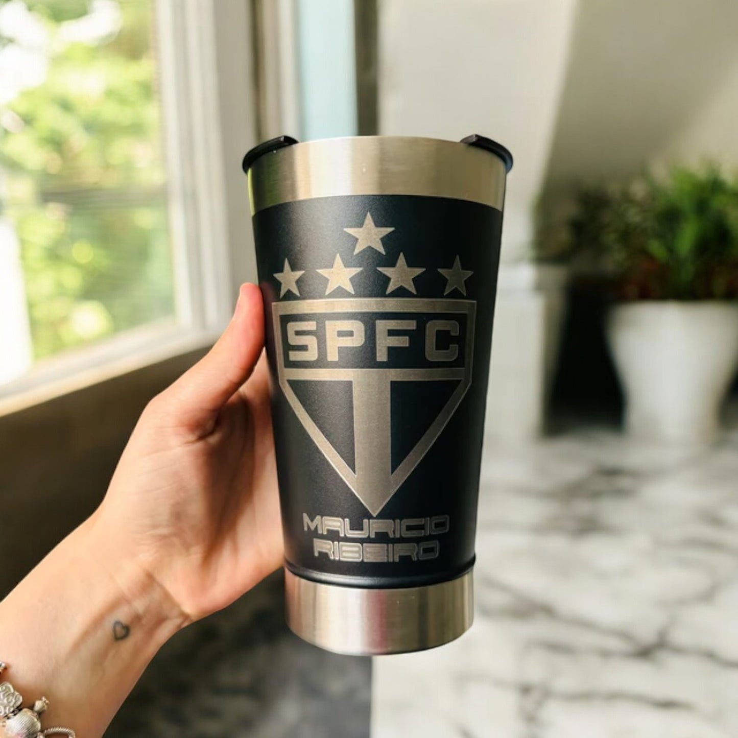 16oz Stanley Adventure Stacking Beer Pint Glass | Personalized Stackable Drinking Cup | Laser Engraved Insulated Stainless Steel Cup.