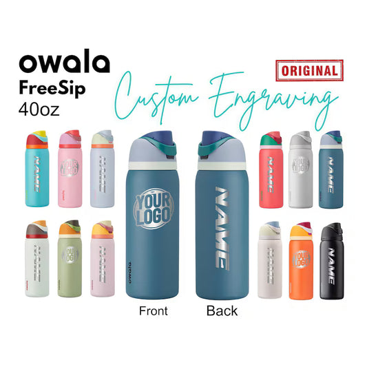 40oz Owala FreeSip Insulated Water Bottles | Laser Engraved BPA-Free Bottle | Personalized Stainless Steel Bottle with Straw for Sports. (Copy)