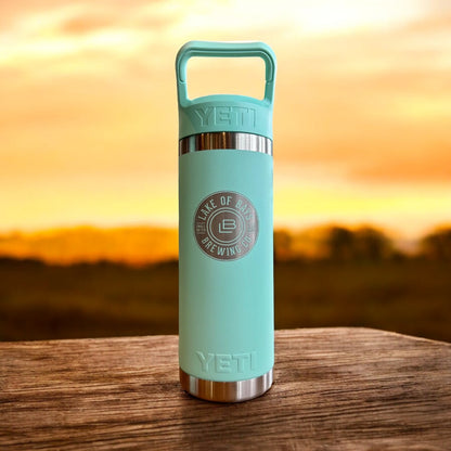 18oz YETI Rambler Water Bottles | Personalized Stainless Steel Bottle with Chug Cap | Laser Engraved Vacuum Insulated Bottle, Christmas Gift